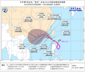 2023广东台风最新消息：9号台风“苏拉”登陆地点 路径轨迹