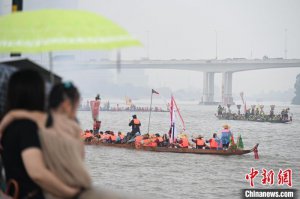 广州“车陂龙舟景”场面热闹